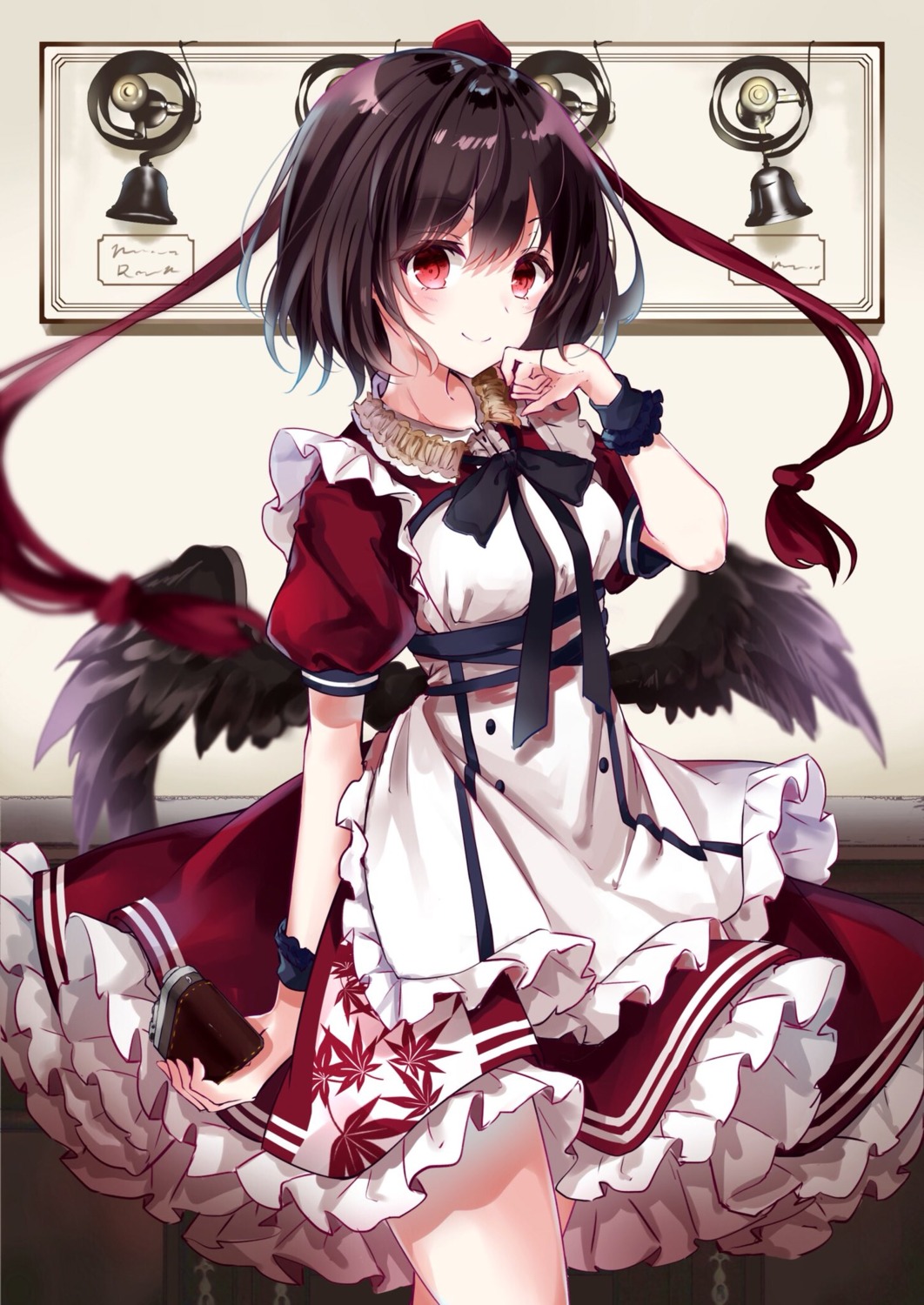 dress kisaragi_yuri shameimaru_aya touhou wings