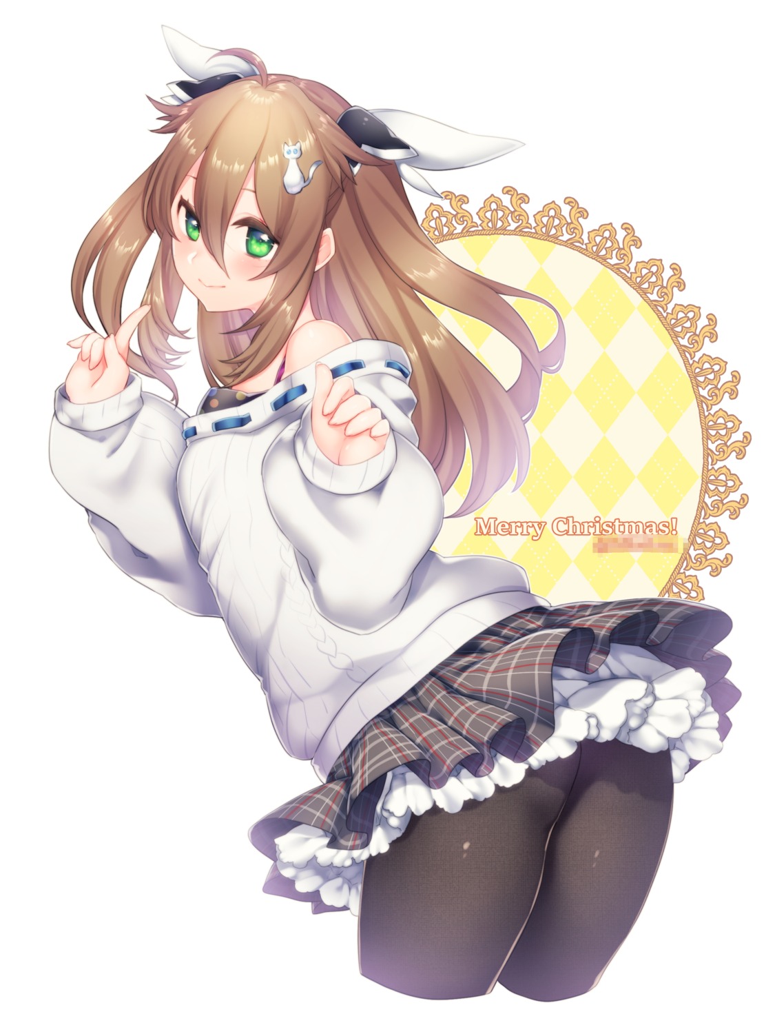 ass pantyhose skirt_lift sweater yutazou