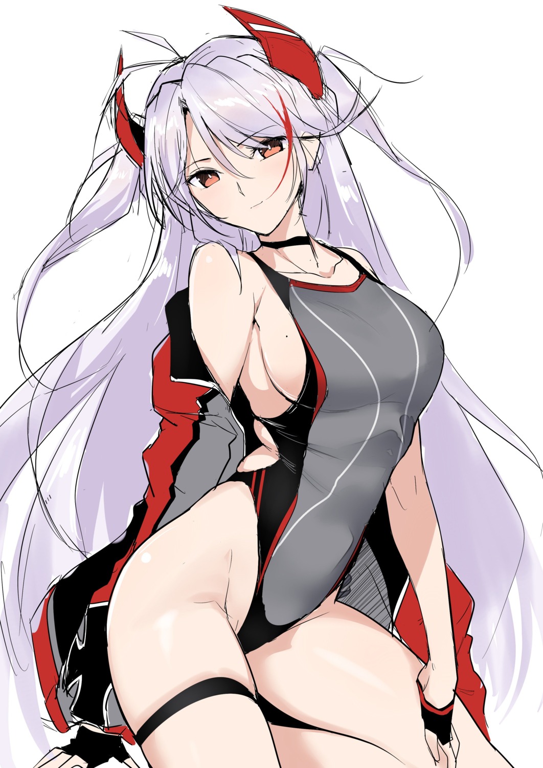 azur_lane garter halcon prinz_eugen_(azur_lane) sketch swimsuits