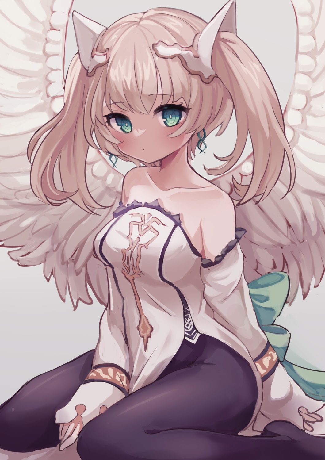 animal_ears dress karunabaru nekomimi pantyhose shadowverse wings