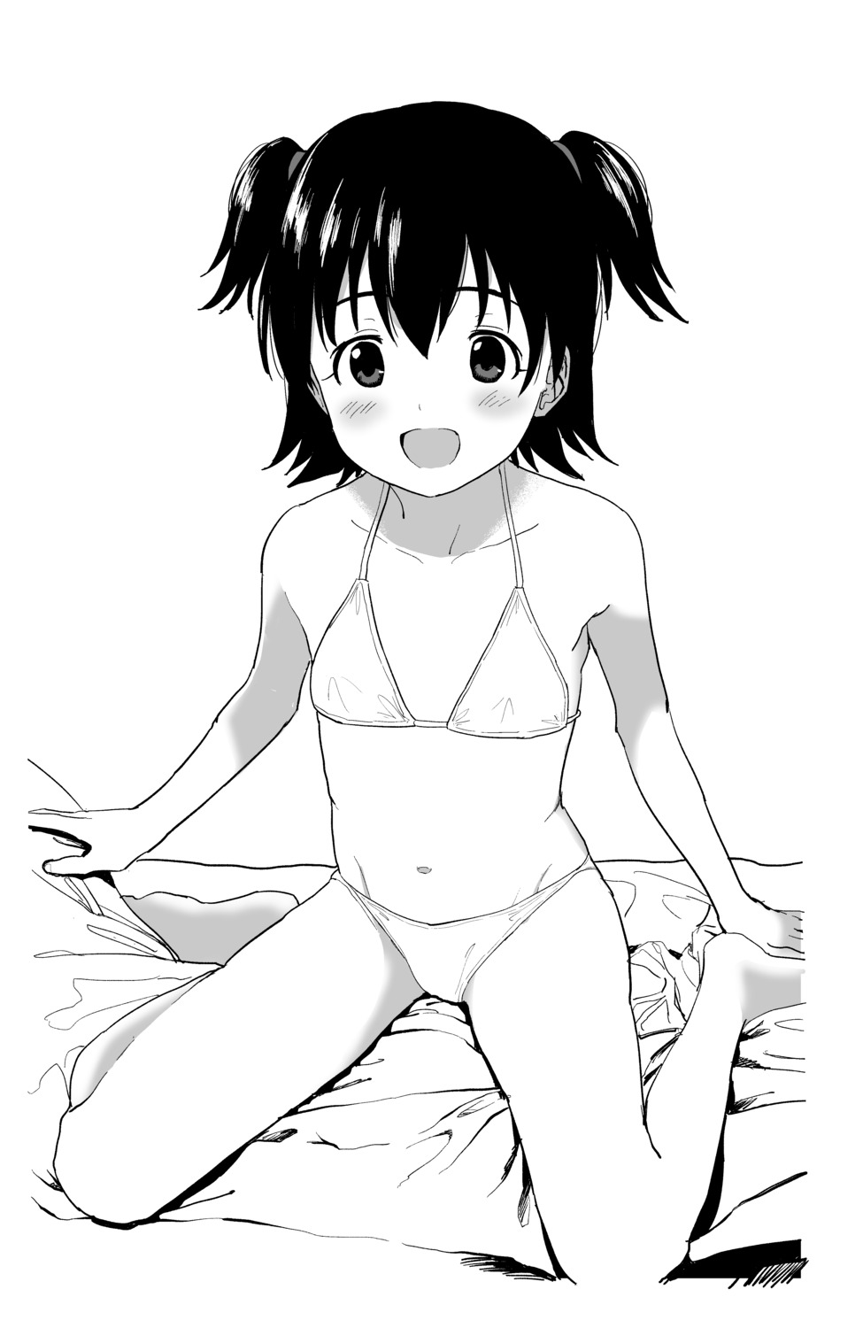 akagi_miria bikini monochrome shinkun swimsuits the_idolm@ster the_idolm@ster_cinderella_girls the_idolm@ster_cinderella_girls_u149