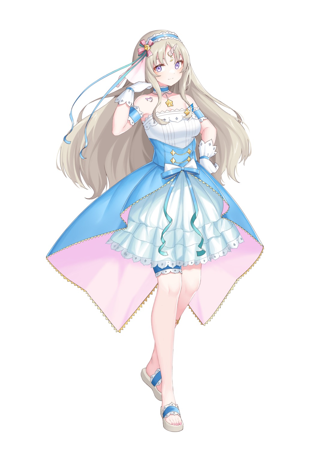 civia da_chu_z_jun dress garter hololive hololive_china horns