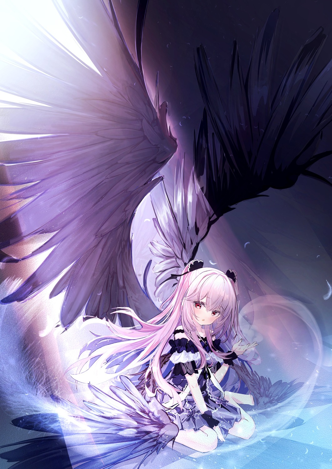 dress gothic_lolita hololive lolita_fashion tito_(osakanakana0_0) uruha_rushia wings