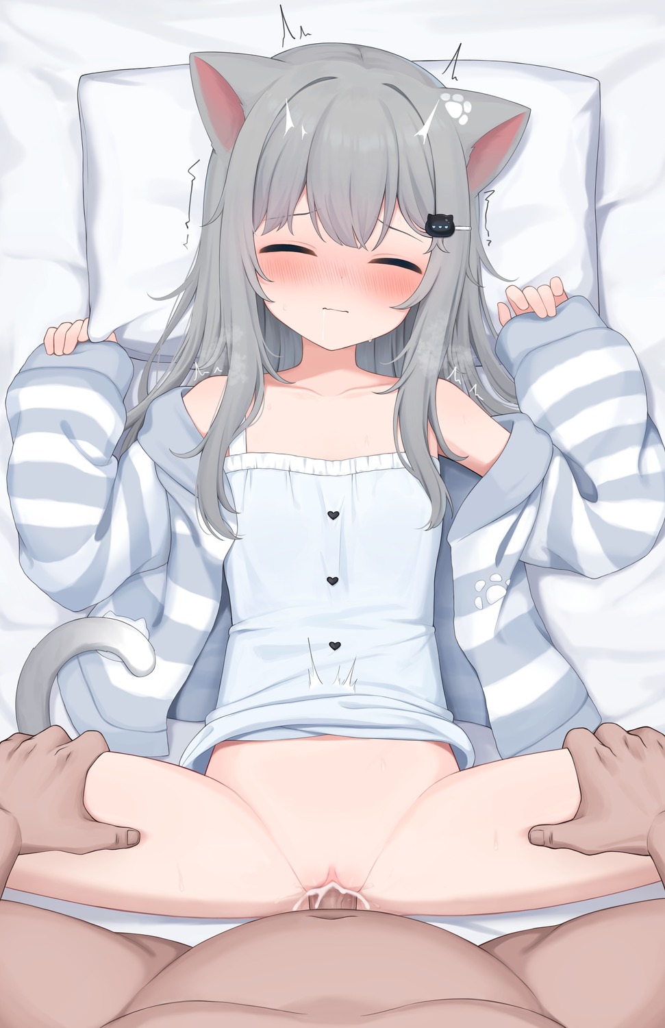 animal_ears bottomless cum lingerie loli nacho_(amashiro_natsuki) nekomimi pajama penis photoshop pussy pussy_juice sex tail uncensored yukamikayu