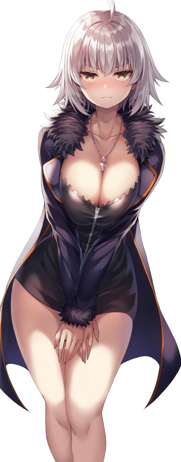 cleavage dress fate/grand_order jeanne_d'arc jeanne_d'arc_(alter)_(fate) nano_(syoutamho) no_bra