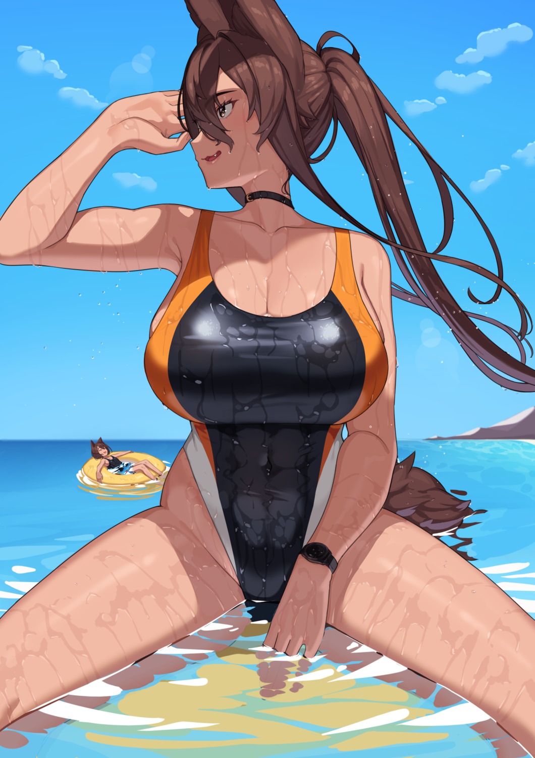 animal_ears franham swimsuits tail wet