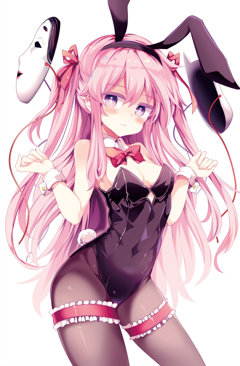 animal_ears bunny_ears bunny_girl garter matsuri_uta no_bra pantyhose tail touhou