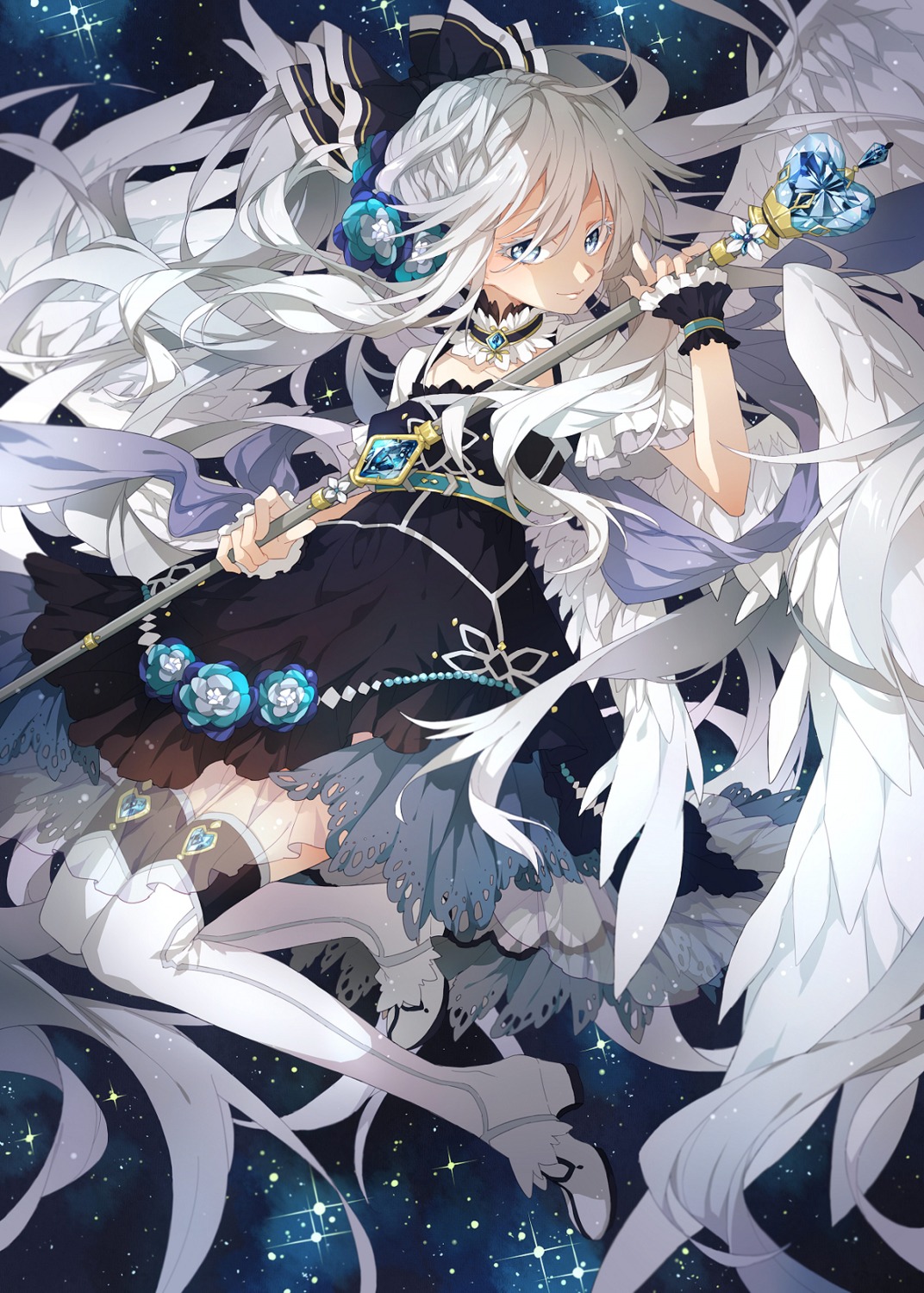 dress heels no nobuyo_ninomiya see_through thighhighs weapon wings