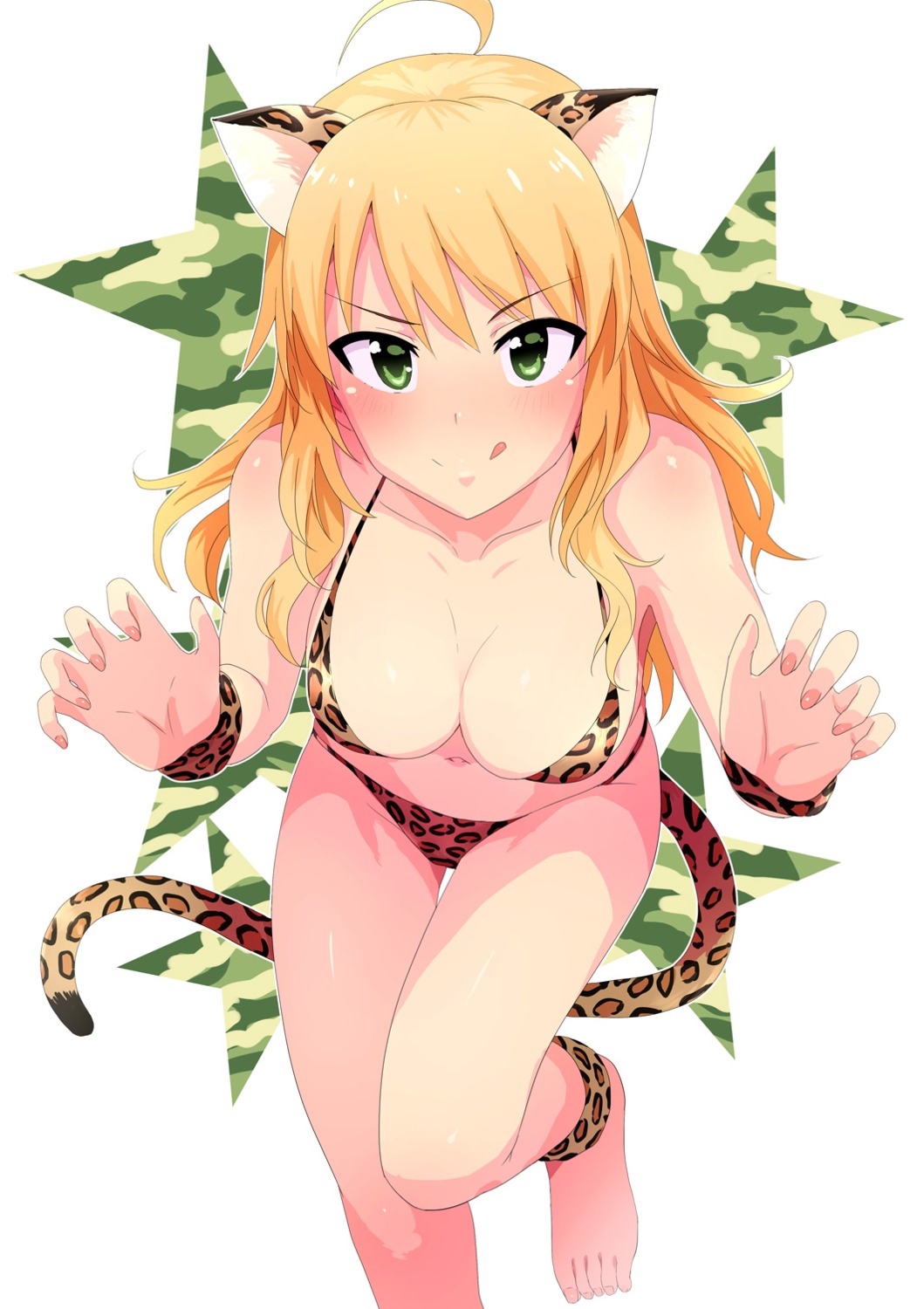 animal_ears bikini cleavage hoshii_miki swimsuits tail the_idolm@ster tsurui