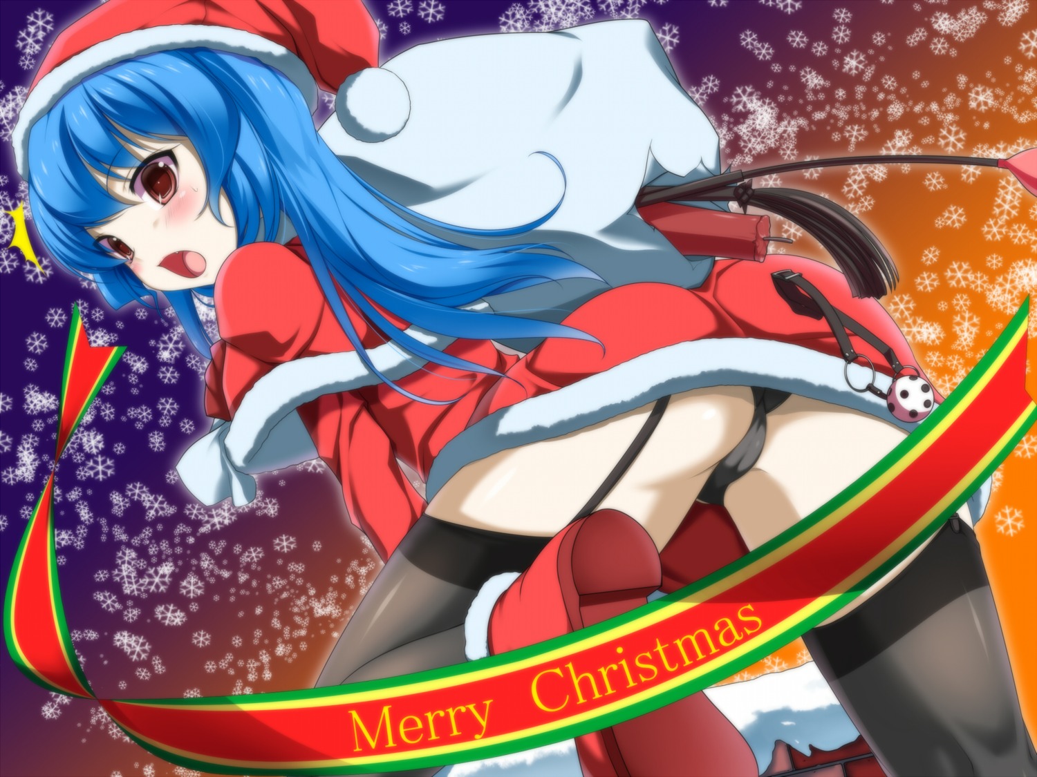 christmas hinanawi_tenshi mino106 pantsu thighhighs touhou