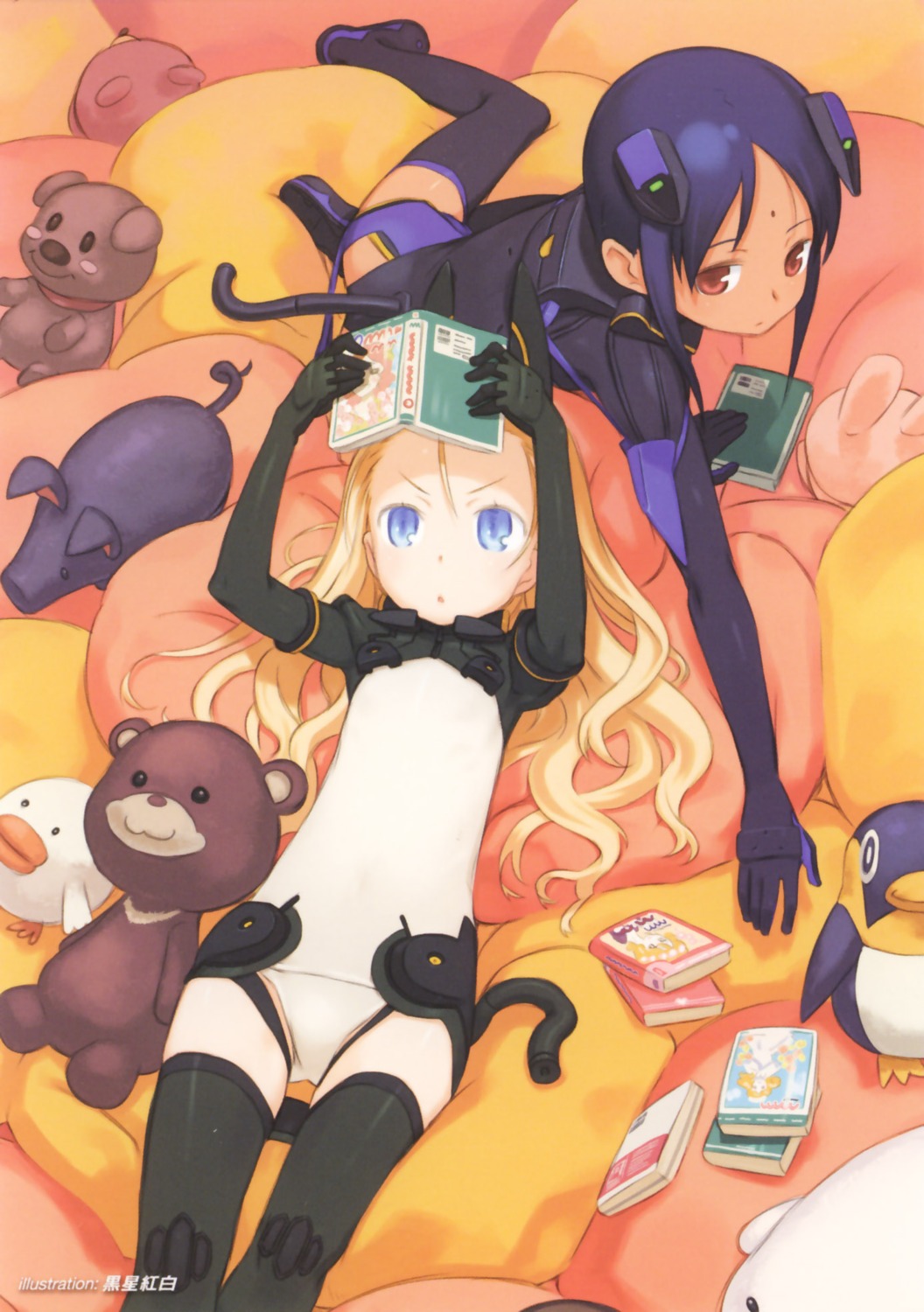 aisha_krishnam animal_ears elise_von_dietrich kuroboshi_kouhaku leotard sky_girls tail thighhighs