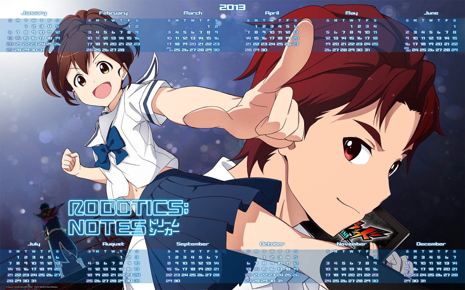 calendar robotics;notes seifuku senomiya_akiho wallpaper yashio_kaito
