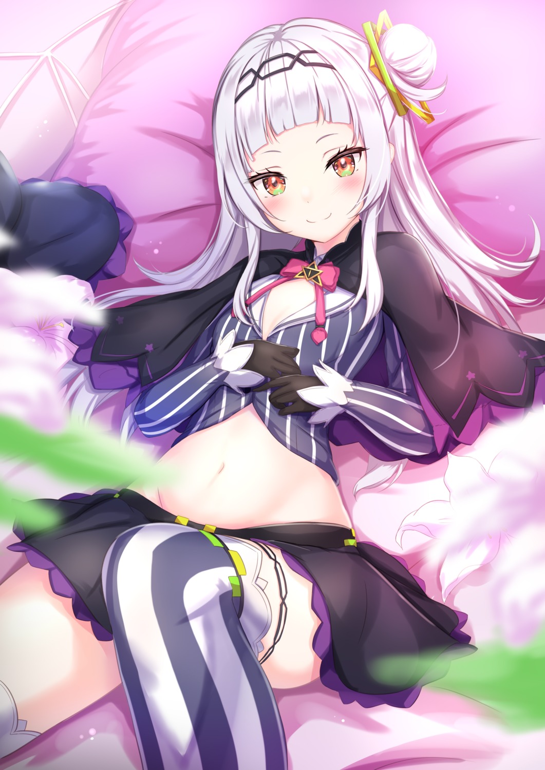 cleavage garter hololive murasaki_shion skirt_lift thighhighs yuano