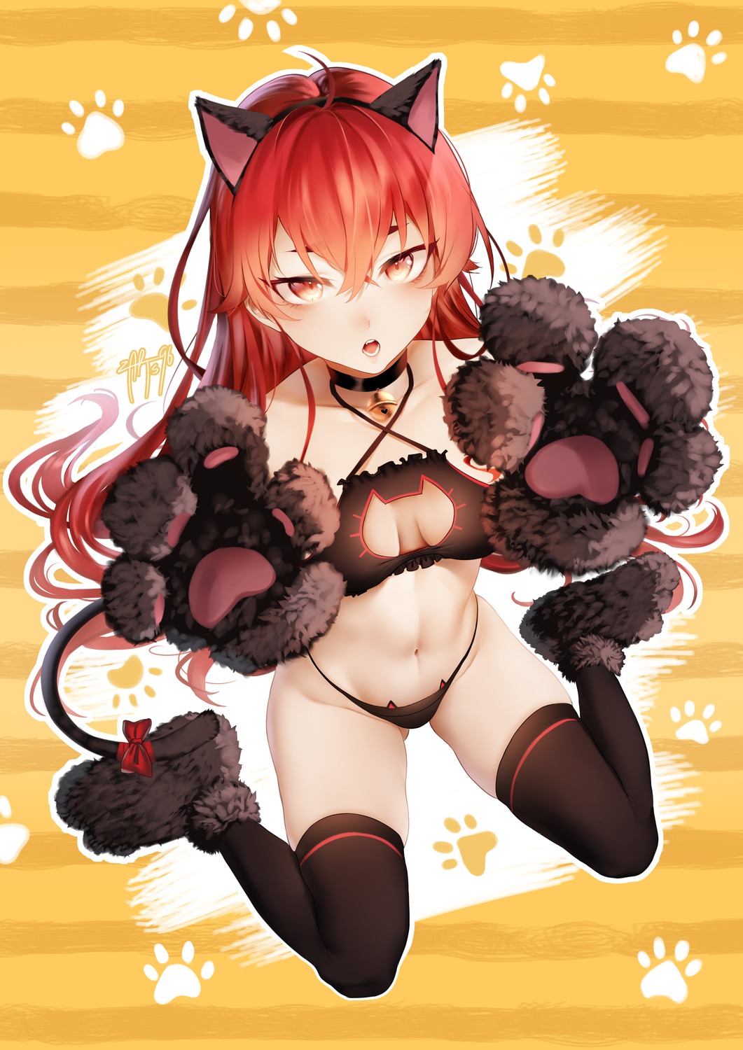 animal_ears bra eris_boreas_greyrat mushoku_tensei nekomimi pantsu tail thighhighs zasshu