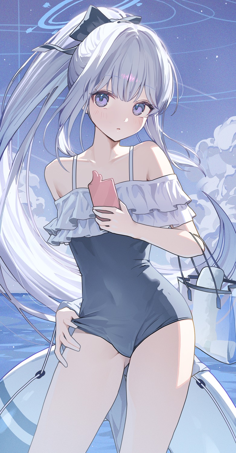 blue_archive halo ningen_mame swimsuits tsukiyuki_miyako