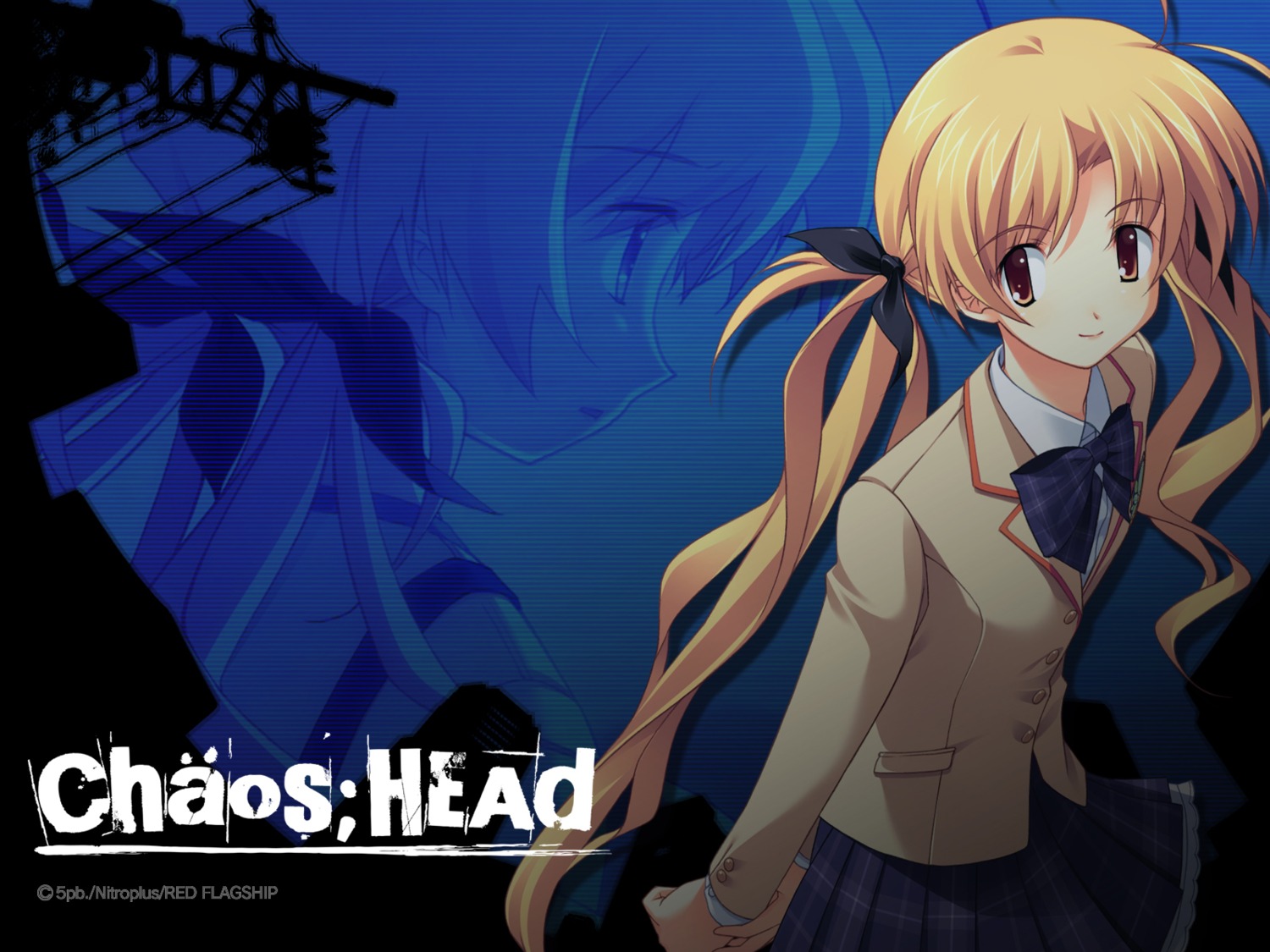 chaos;head orihara_kozue sasaki_mutsumi seifuku wallpaper