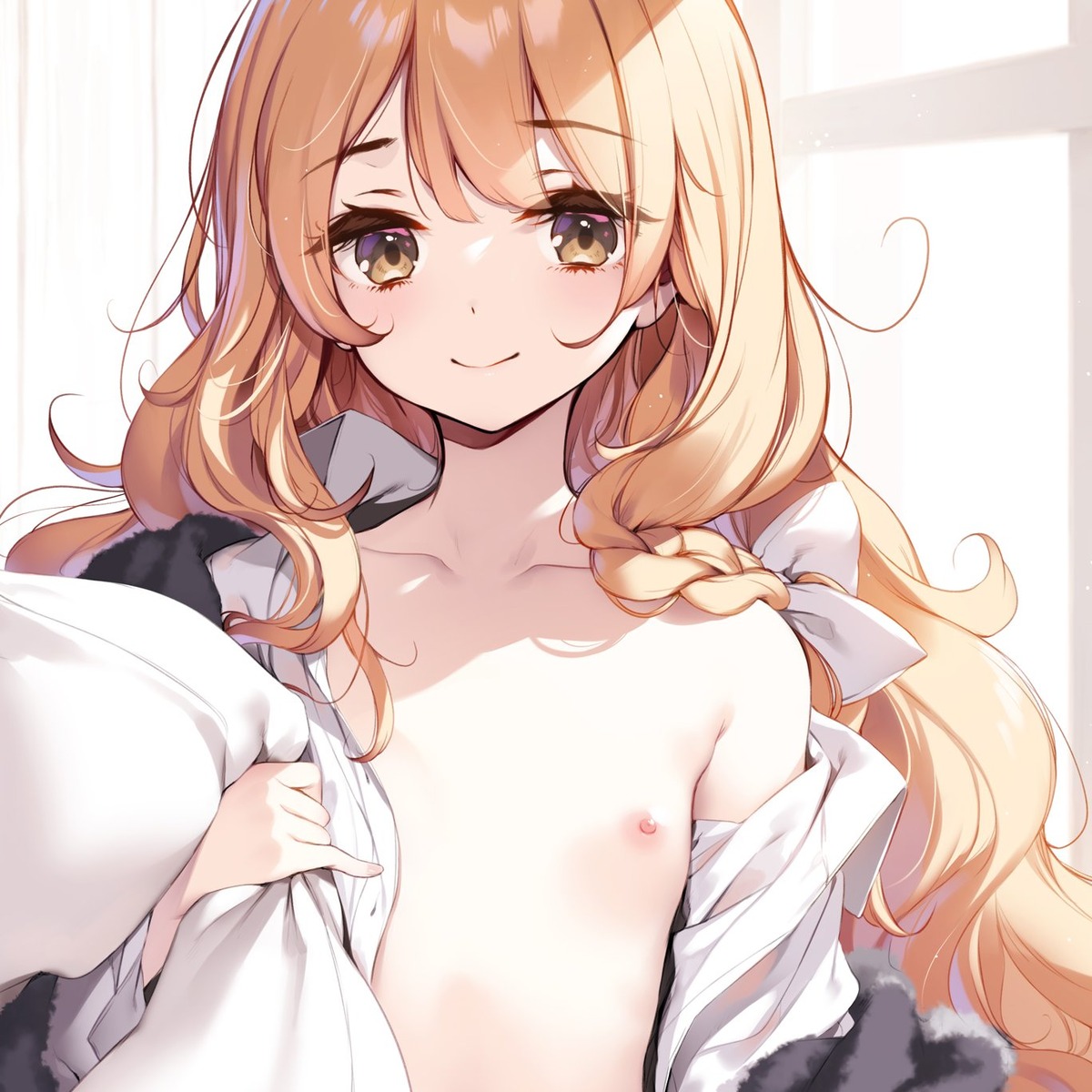 ke-ta kirisame_marisa nipples no_bra open_shirt touhou undressing