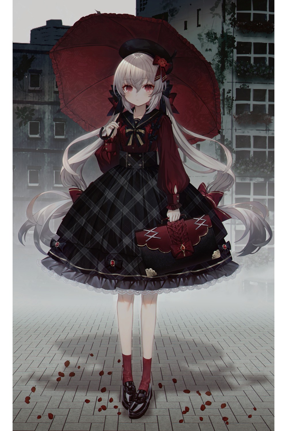 abandon_ranka gothic_lolita lolita_fashion seifuku umbrella