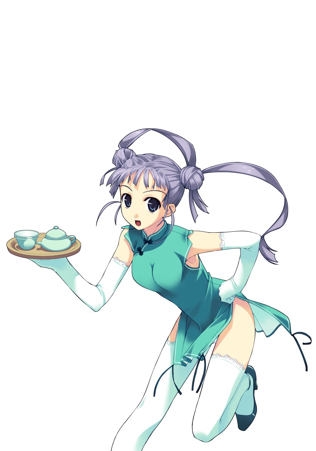 chinadress murakami_suigun thighhighs waitress