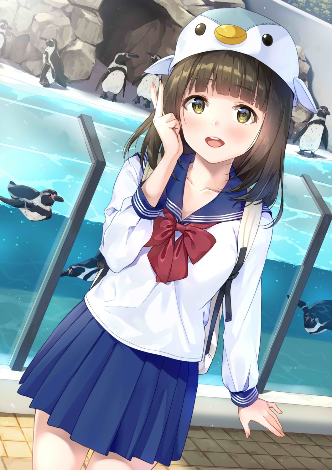 jpeg_artifacts penguin seifuku unasaka