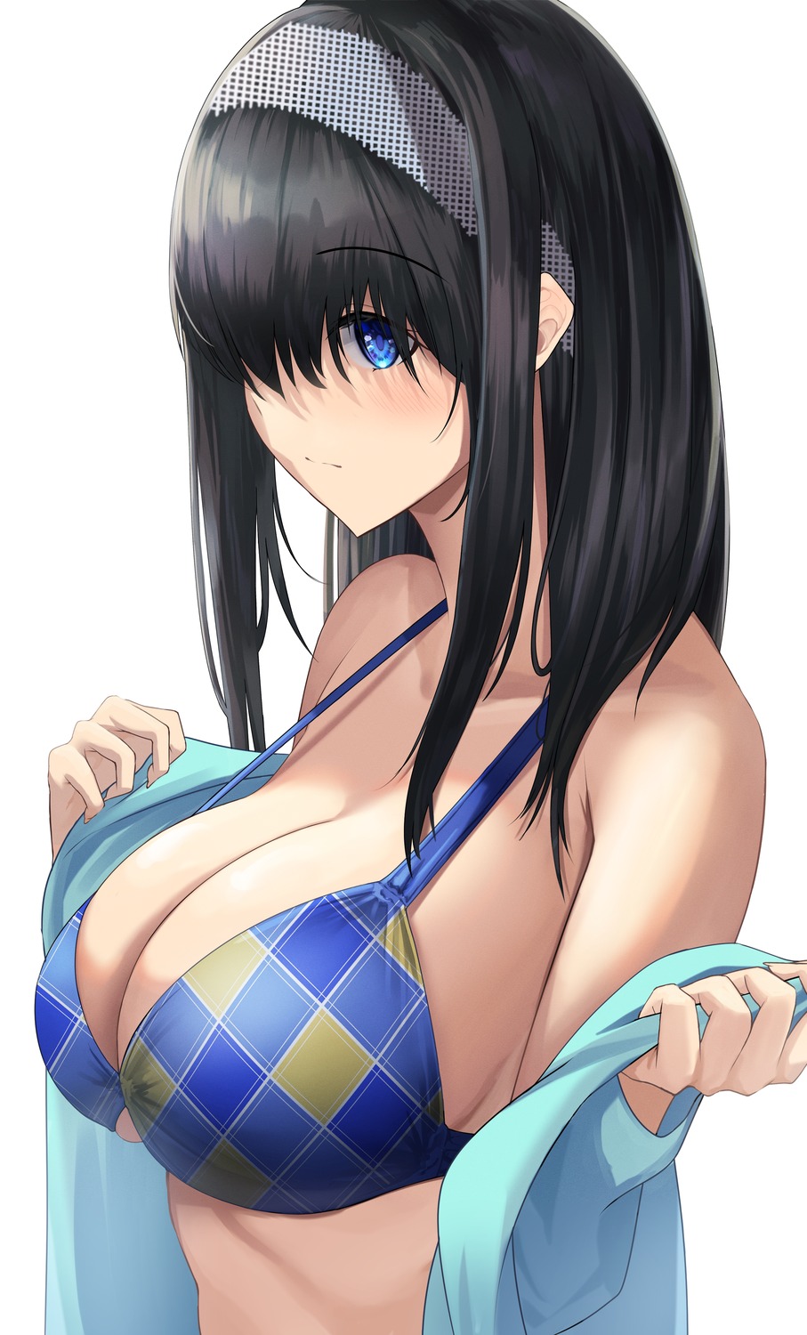 arisugawa_ya bikini_top open_shirt sagisawa_fumika swimsuits the_idolm@ster the_idolm@ster_cinderella_girls undressing