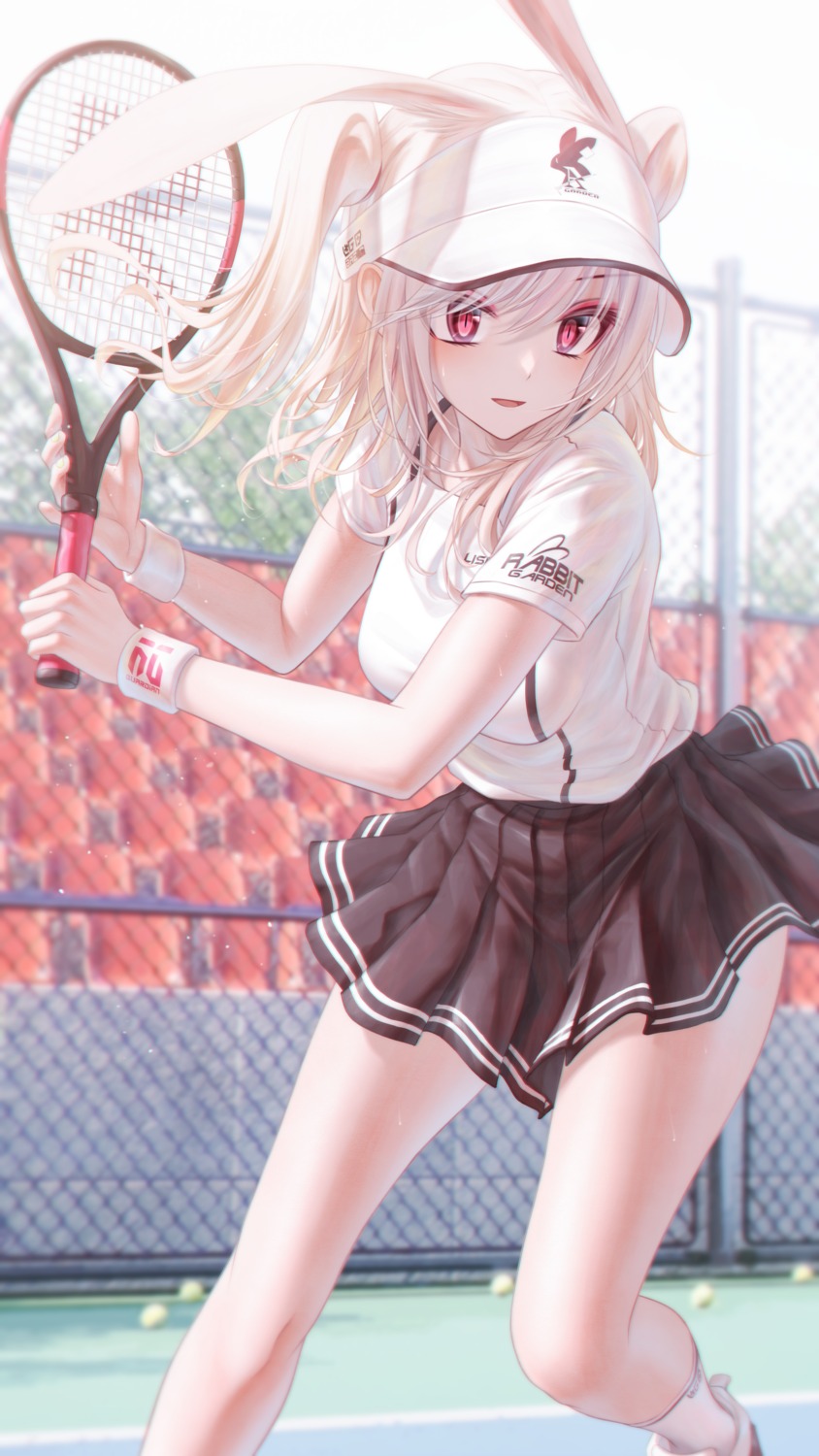 animal_ears bae.c bunny_ears skirt_lift tennis