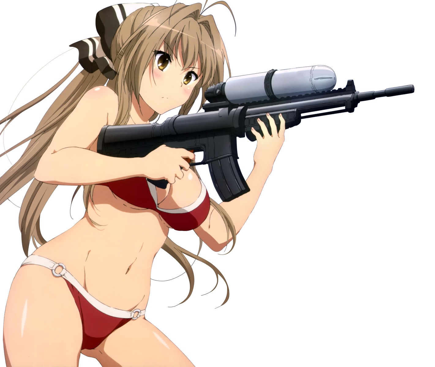 amagi_brilliant_park bikini cleavage gun nakahara_kouhei sento_isuzu swimsuits