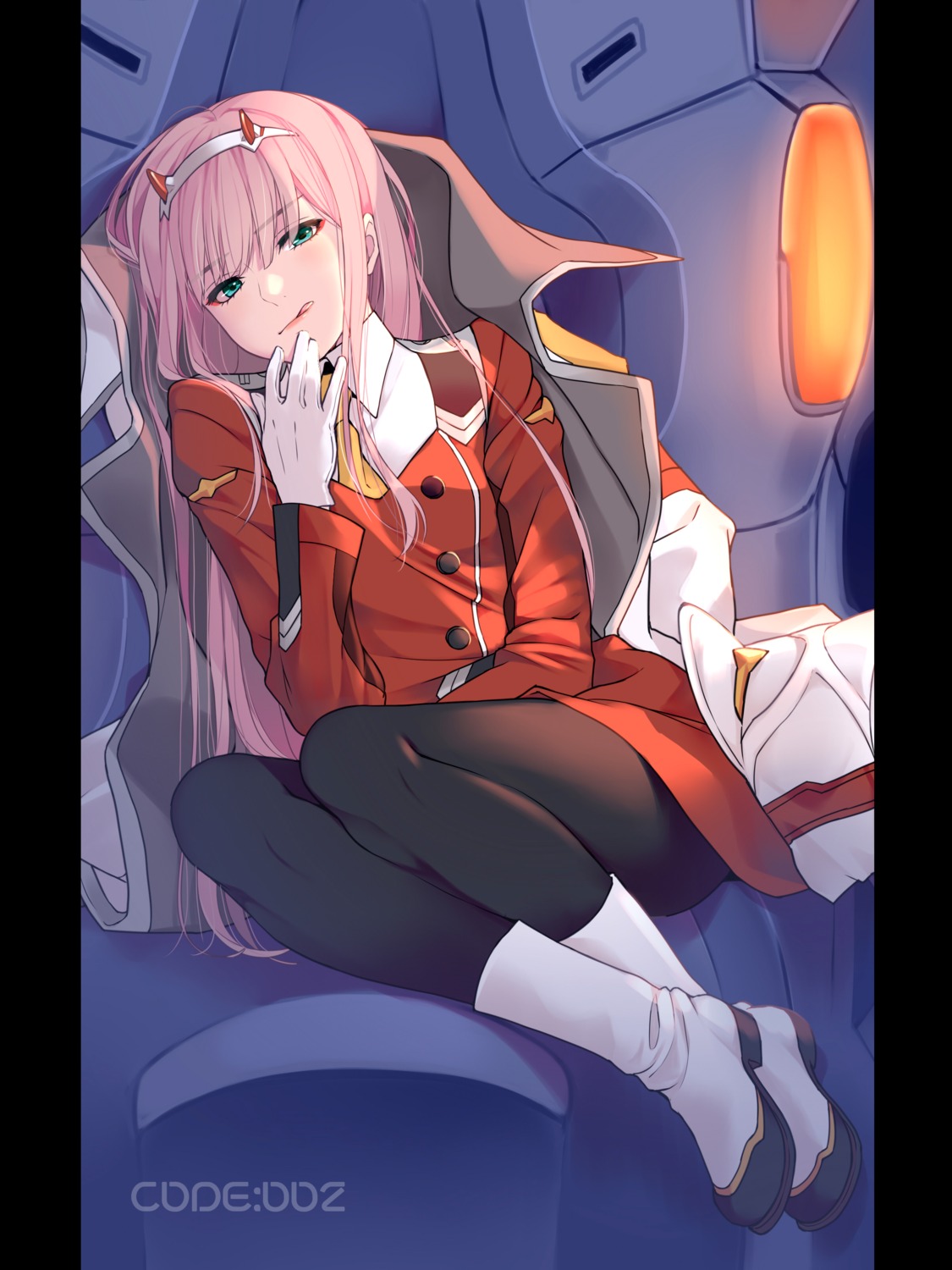 darling_in_the_franxx heels horns kate_iwana pantyhose uniform zero_two_(darling_in_the_franxx)