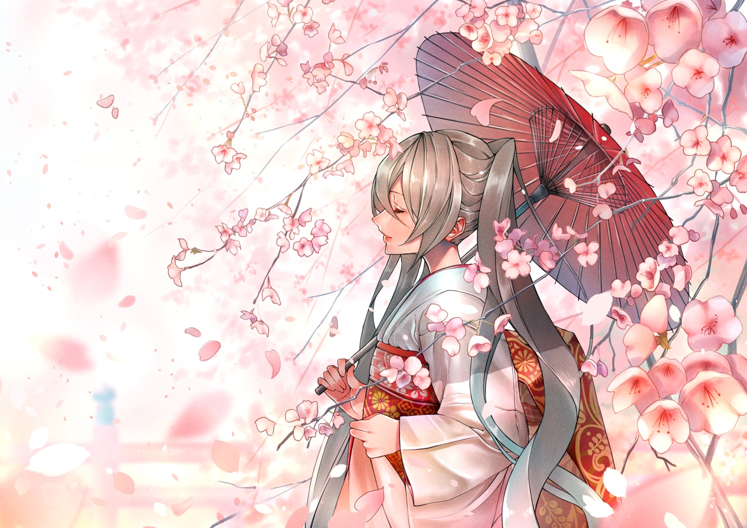 hatsune_miku kimono kyoto_nippon_festival remon_(25444767) umbrella vocaloid