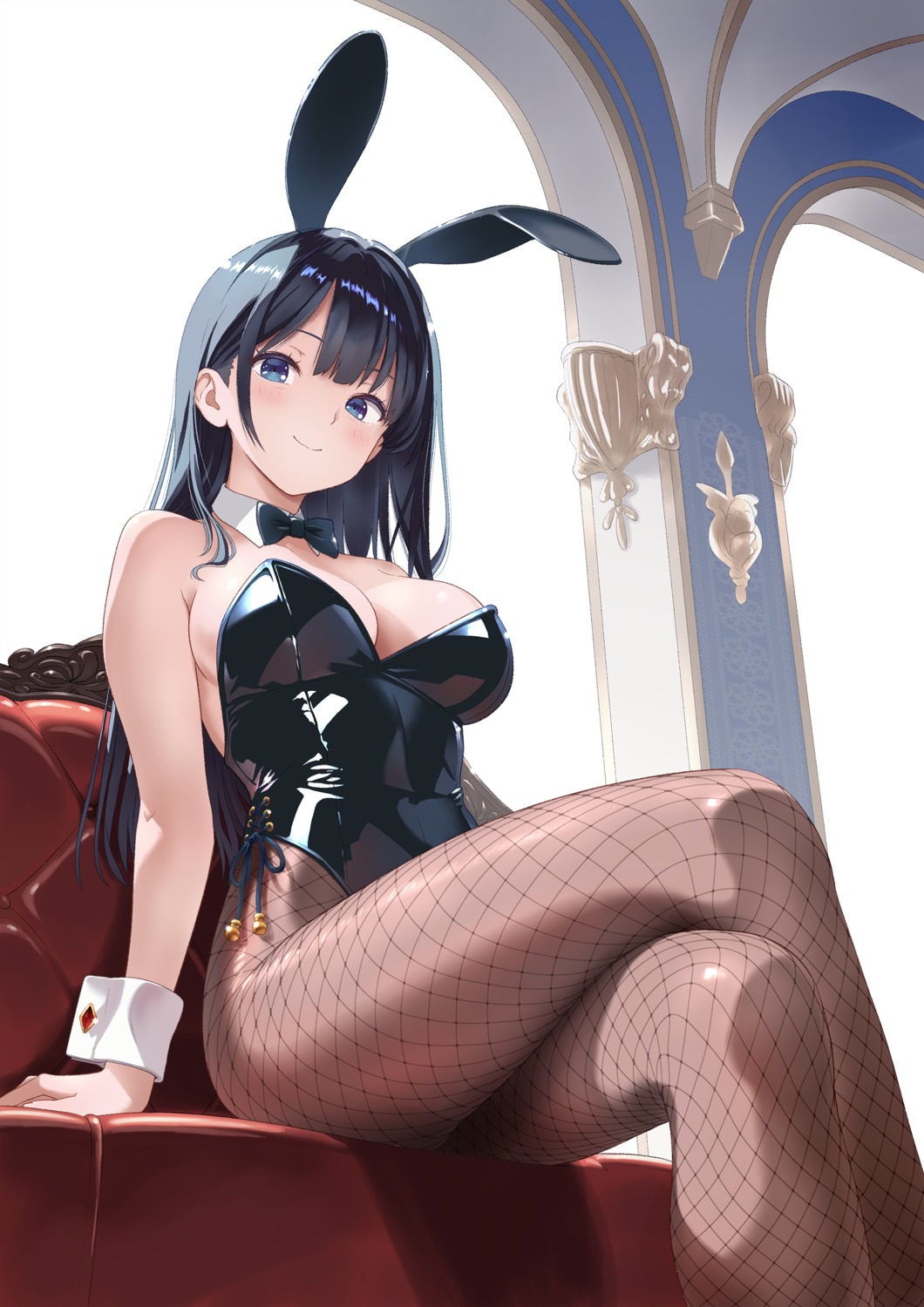 animal_ears bunny_ears bunny_girl fishnets no_bra pantyhose ponnetsu