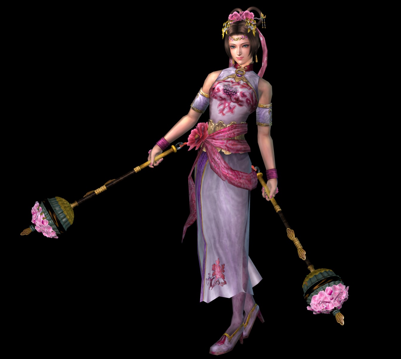 cg chinadress diao_chan dynasty_warriors heels pantyhose see_through weapon