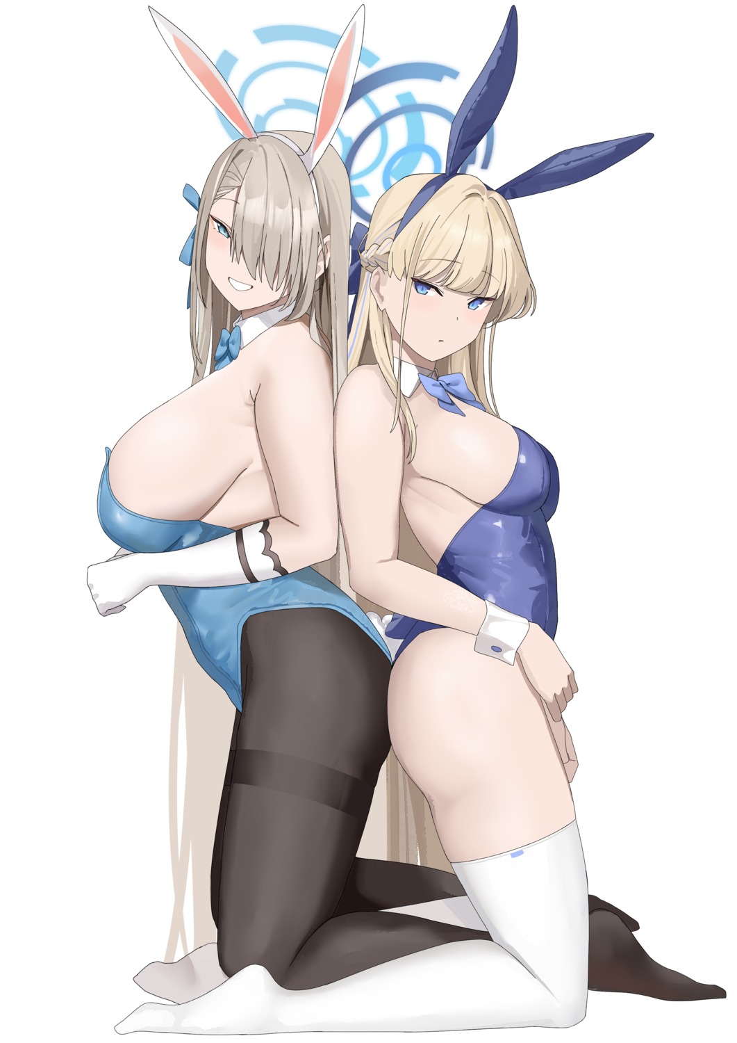 animal_ears asuma_toki blue_archive bunny_ears bunny_girl halo ichinose_asuna no_bra pantyhose tail thighhighs tnr_(horiko1525)