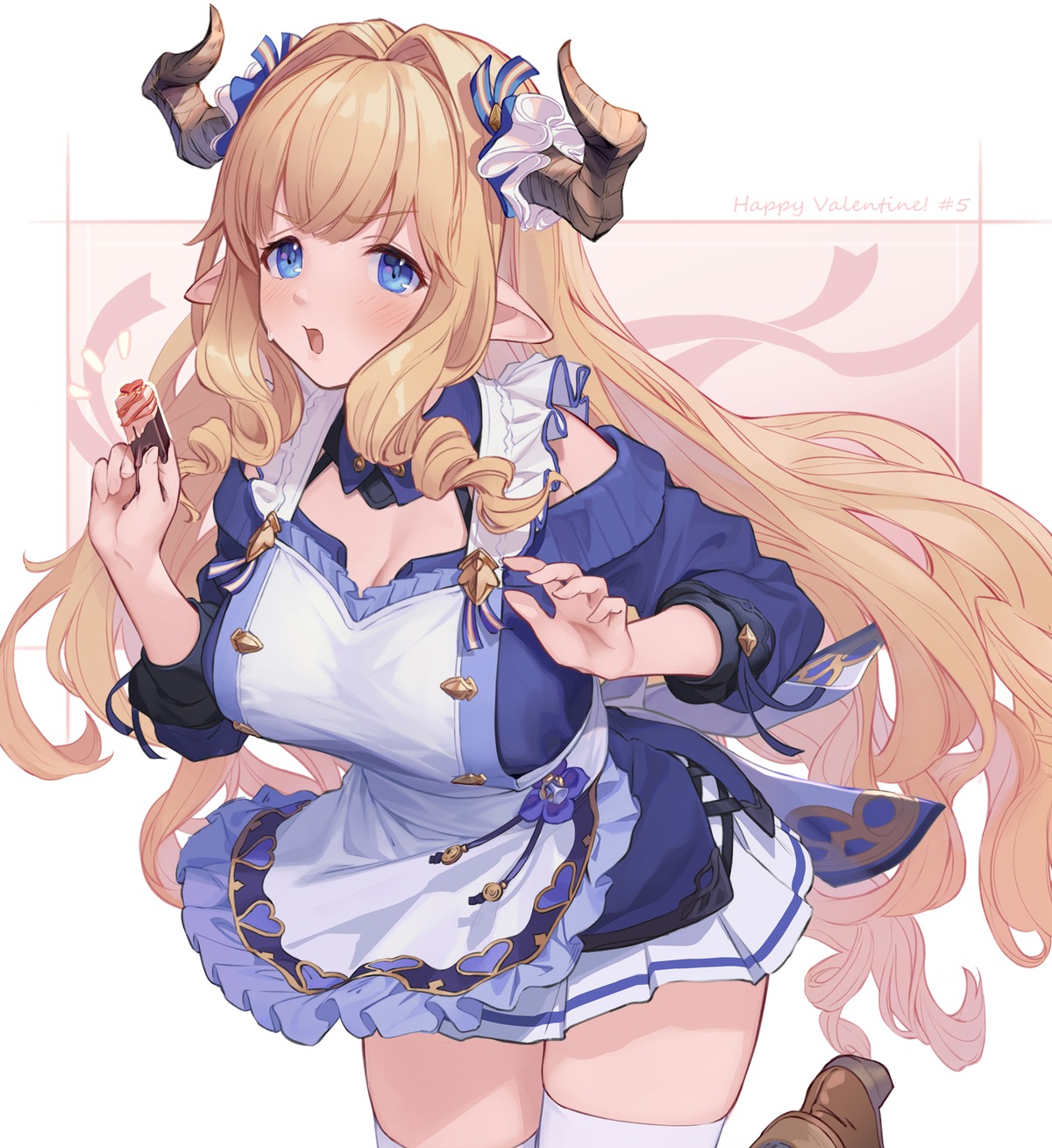 granblue_fantasy heels horns pointy_ears razia thighhighs u_suke