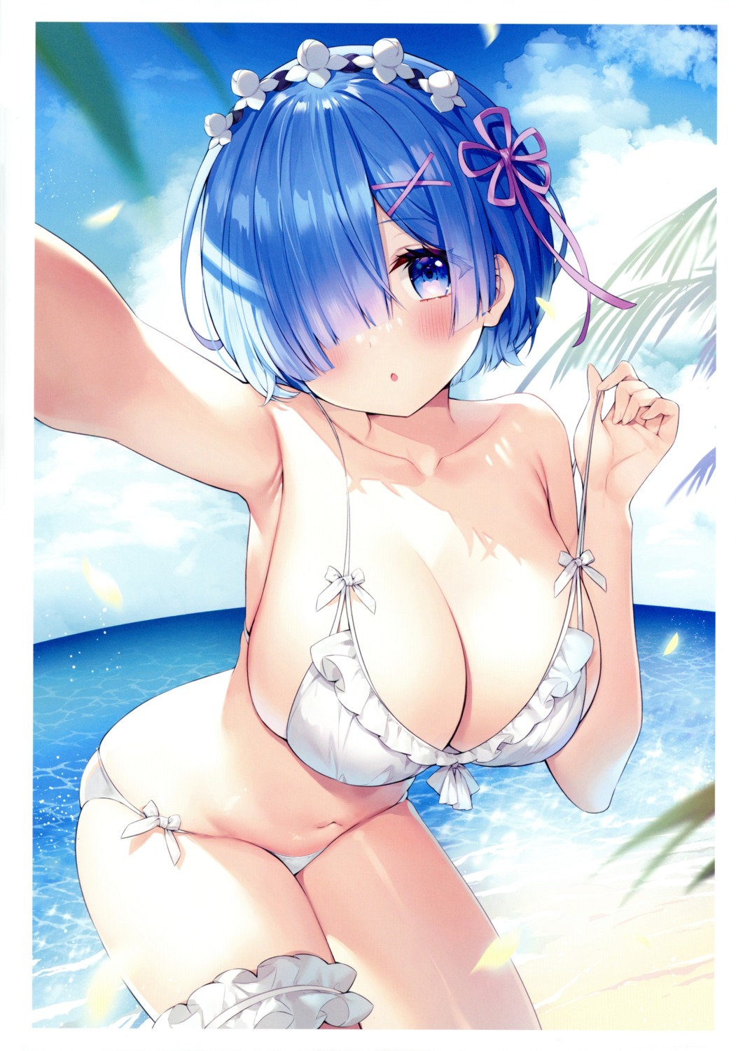 ayamy bikini garter re_zero_kara_hajimeru_isekai_seikatsu rem_(re_zero) selfie swimsuits undressing