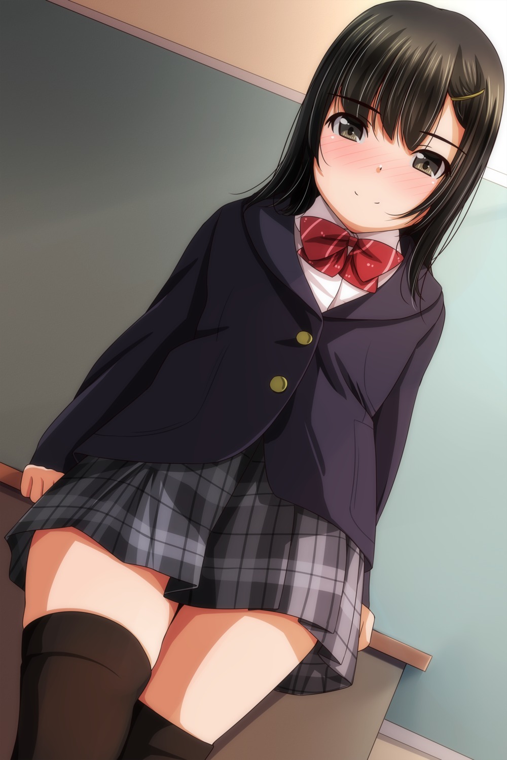 matsunaga_kouyou seifuku thighhighs