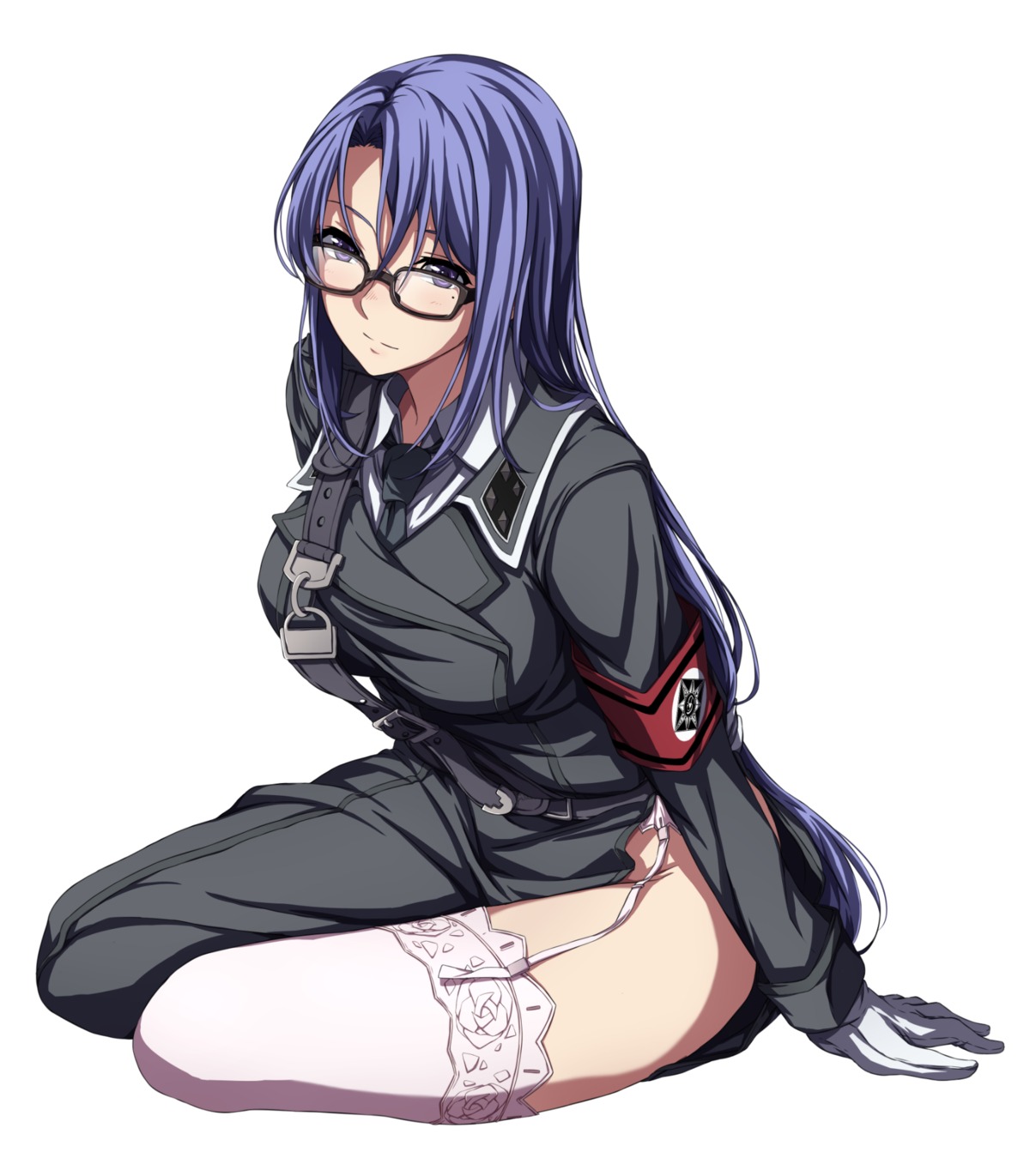 dies_irae megane nagioka nopan riza_brenner stockings thighhighs uniform