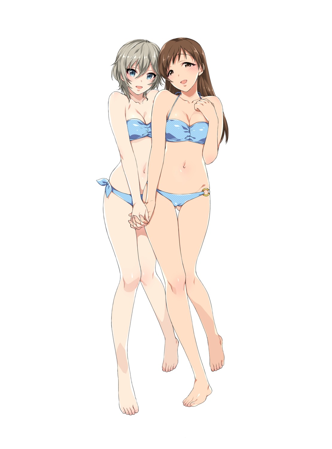 anastasia_(idolm@ster) bikini breast_hold cameltoe cleavage feet nitta_minami sumeragi_kohaku swimsuits the_idolm@ster the_idolm@ster_cinderella_girls