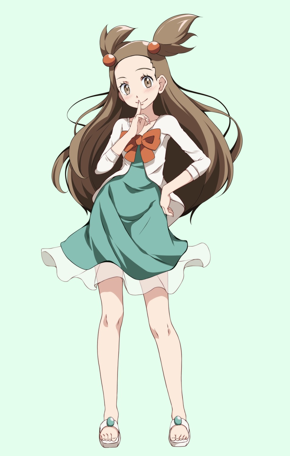 dress mikan_(pokemon) pokemon pokemon_hgss see_through tsukishiro_saika