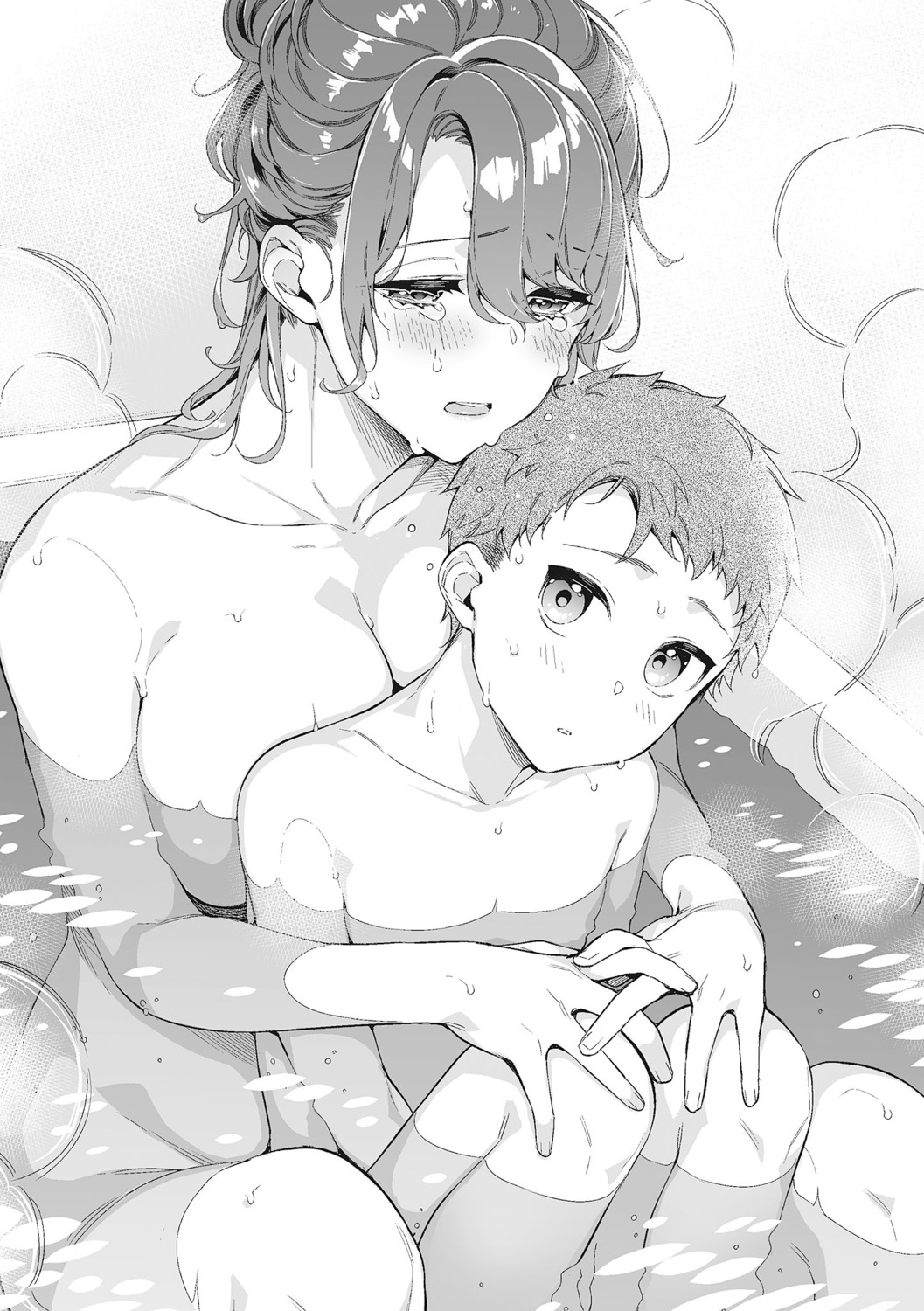 bathing giuniu monochrome musume_janakute_mama_ga_suki_nano!? naked shota wet