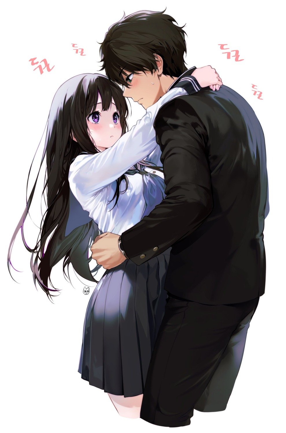 chitanda_eru hyouka mery_(yangmalgage) oreki_houtarou seifuku