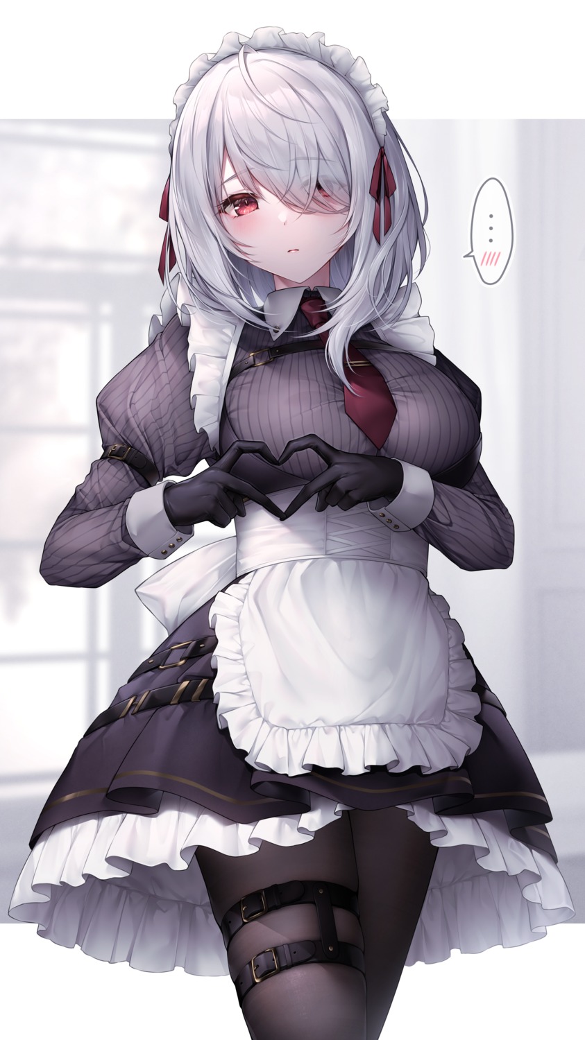 garter lenne_(oyuwari) maid oyuwari pantyhose