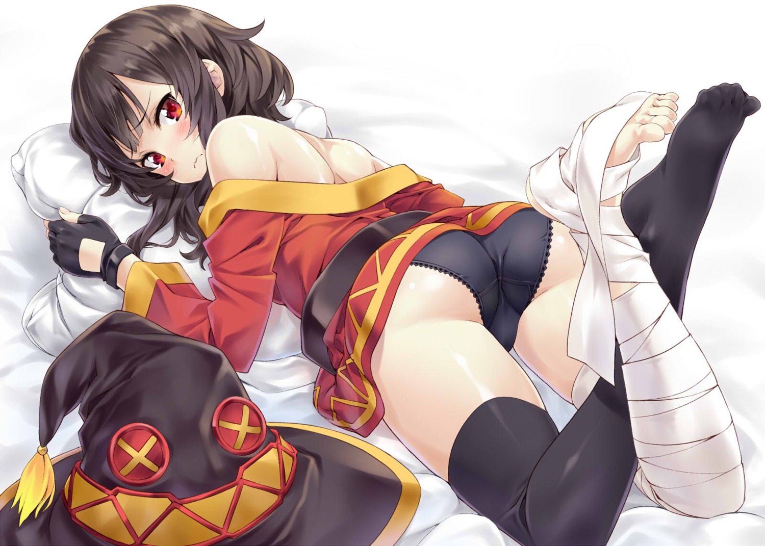 ass bandages chou_yoriyuki dress feet kono_subarashii_sekai_ni_shukufuku_wo! megumin pantsu thighhighs witch