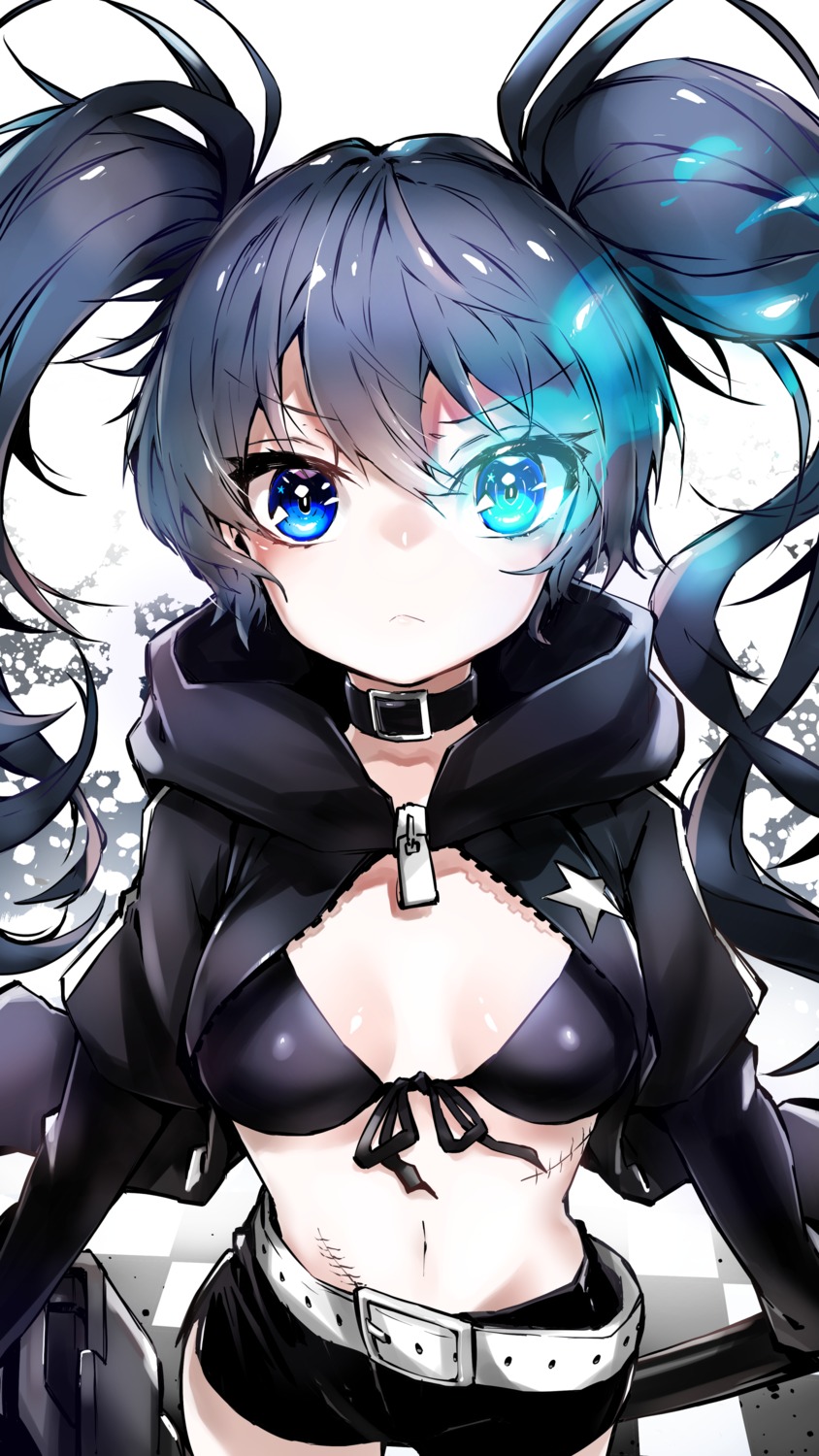 bikini_top black_rock_shooter black_rock_shooter_(character) nez_n open_shirt swimsuits