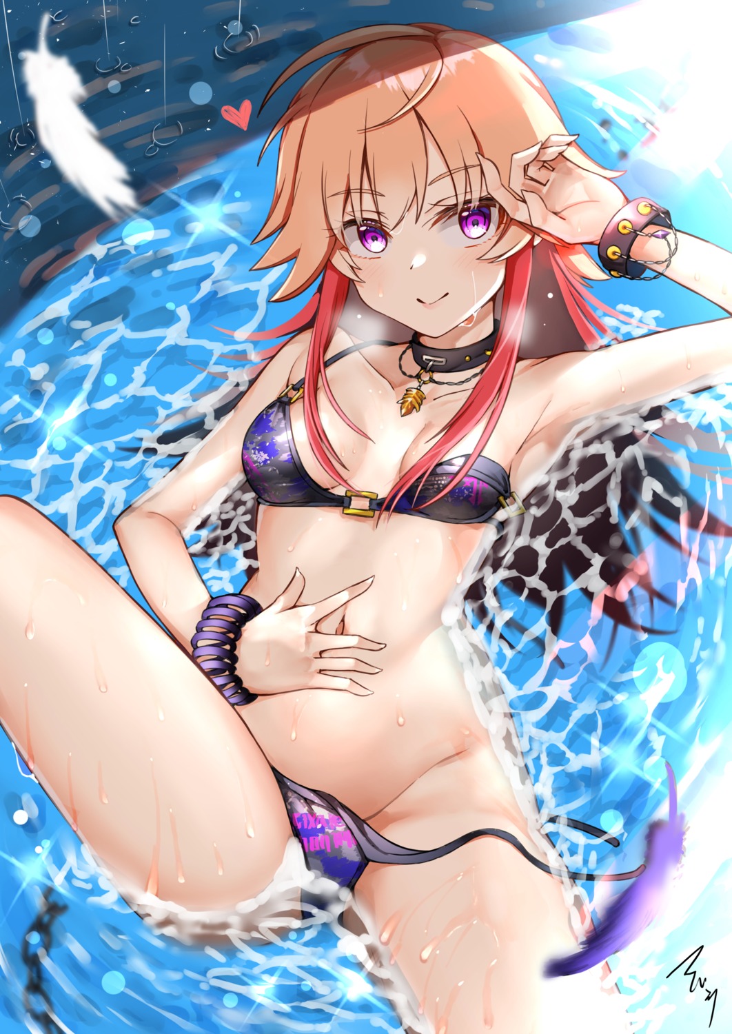 bikini mabanna ninomiya_asuka panty_pull swimsuits the_idolm@ster the_idolm@ster_cinderella_girls wet