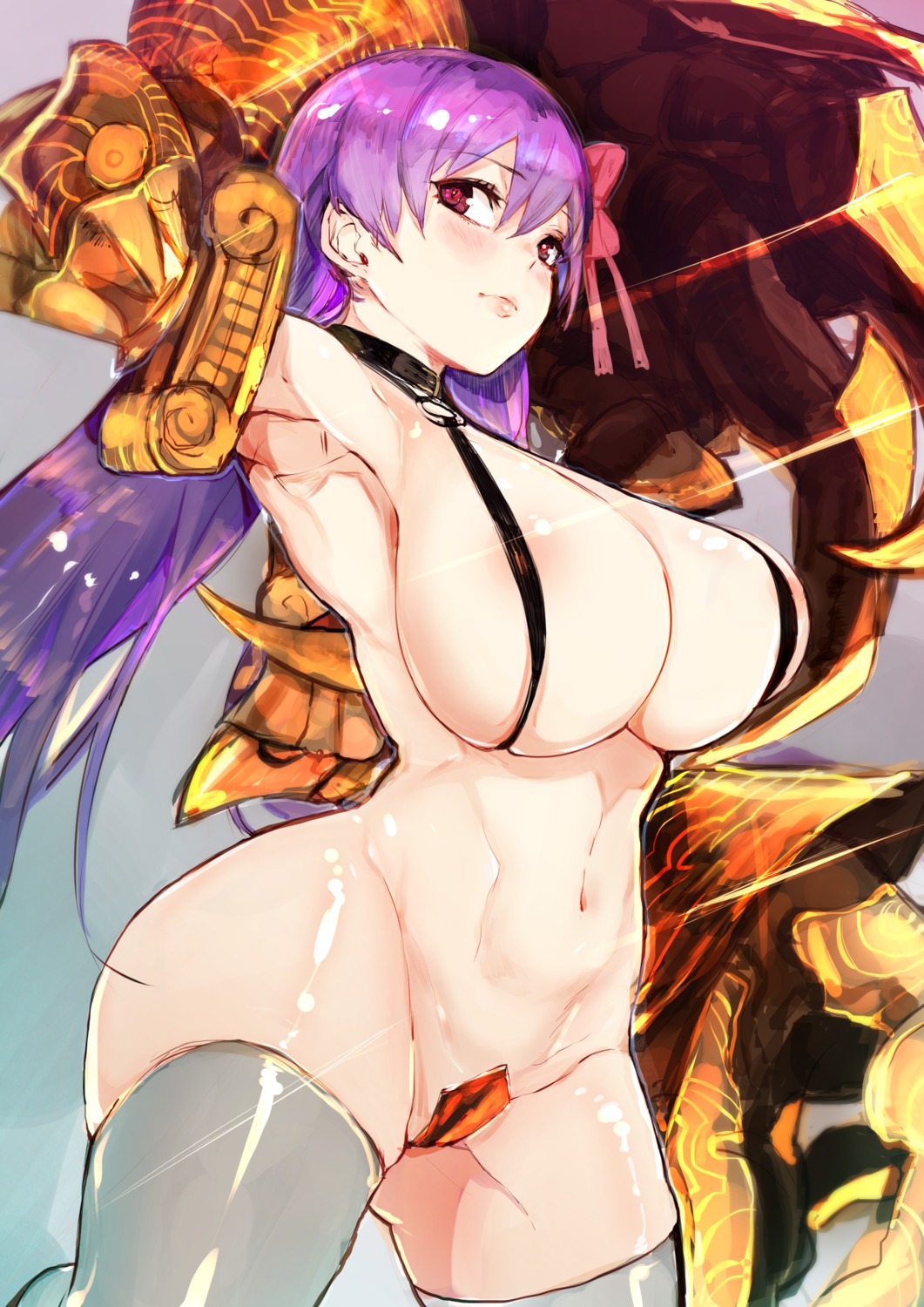 areola bottomless fate/extra fate/extra_ccc fate/grand_order fate/stay_night hiranko lingerie maebari passion_lip thighhighs