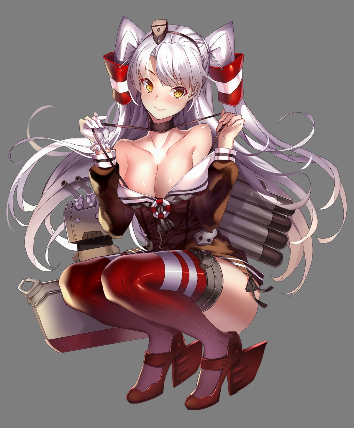 amatsukaze_(kancolle) cleavage heels kantai_collection miyazaki_byou pantsu rensouhou-kun string_panties thighhighs transparent_png