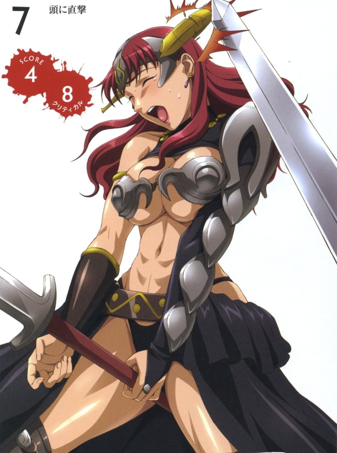 armor claudette cleavage nigou queen's_blade sword underboob