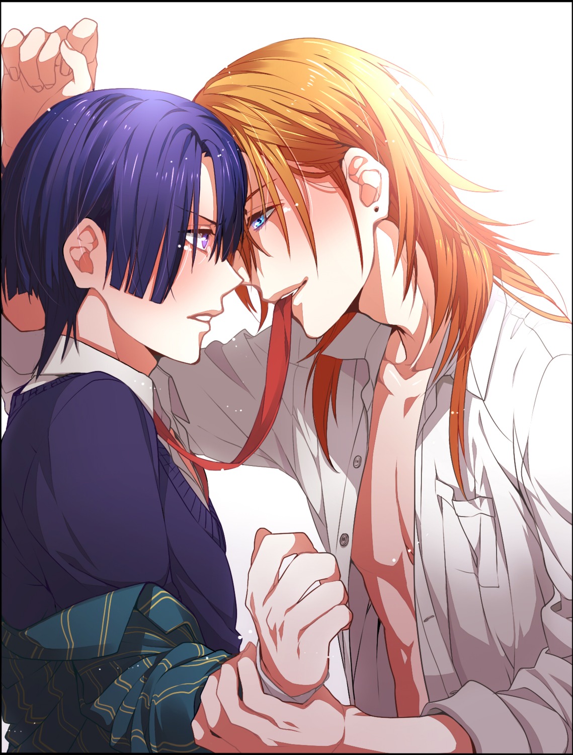 hijirikawa_masato jinguuji_ren kazari_tayu male open_shirt uta_no_prince_sama yaoi