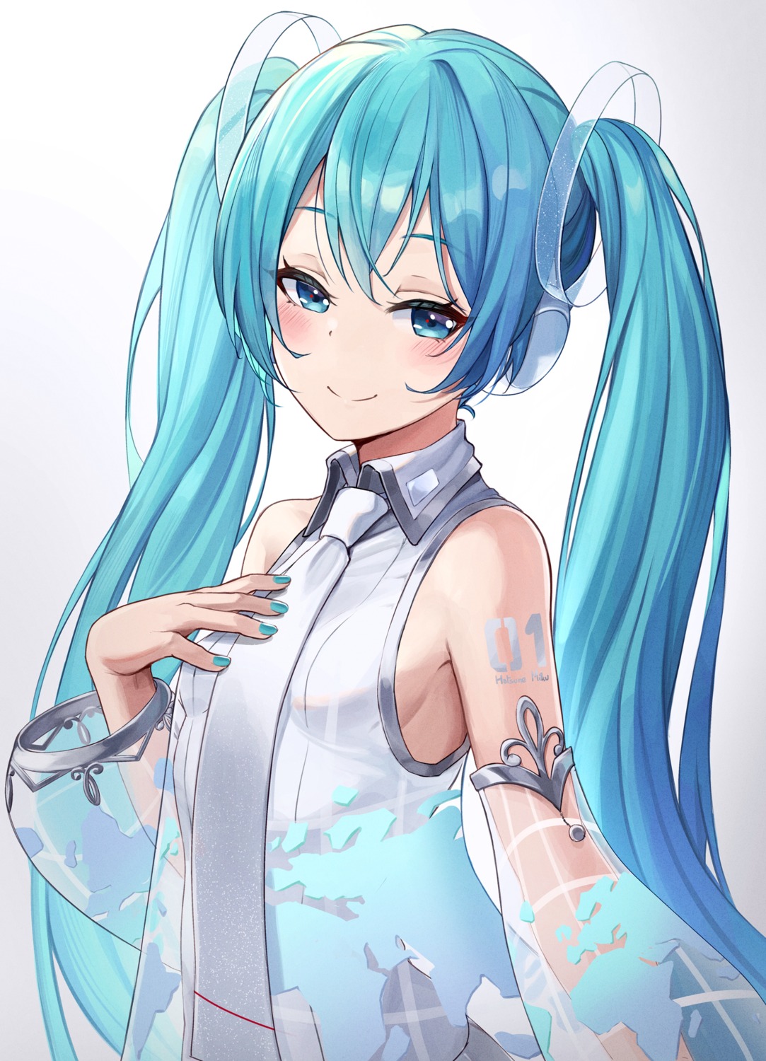 bibboss39 hatsune_miku hatsune_miku_expo headphones see_through tattoo vocaloid