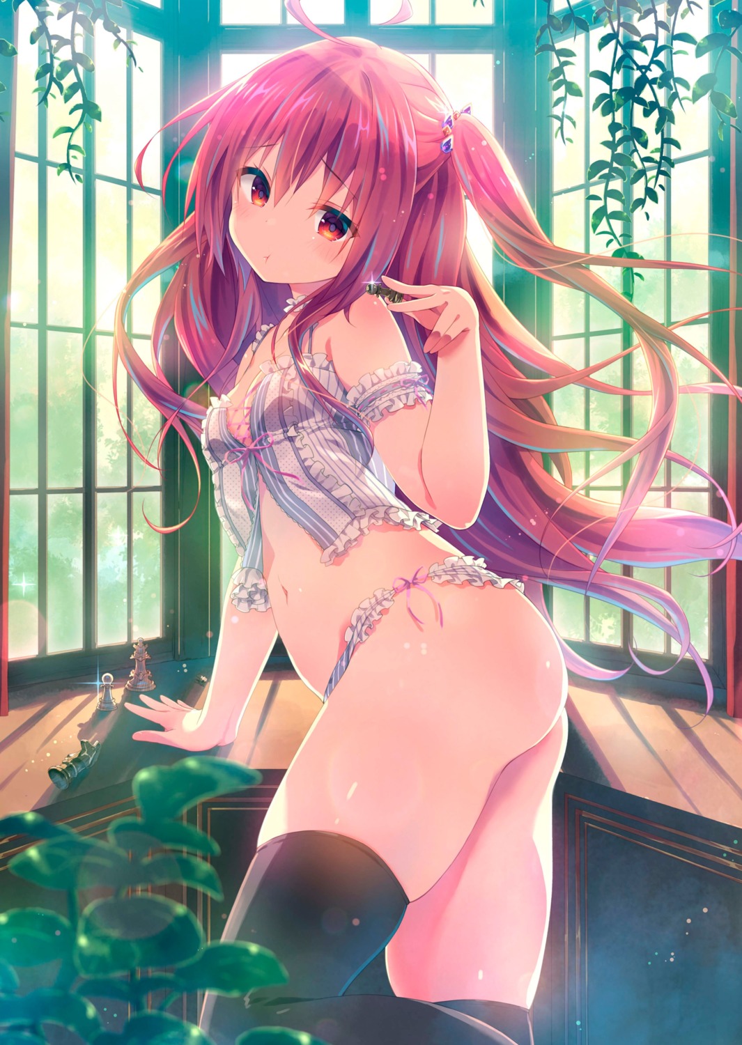 ass garter konomi liar_liar lingerie pantsu saionji_sarasa string_panties thighhighs thong